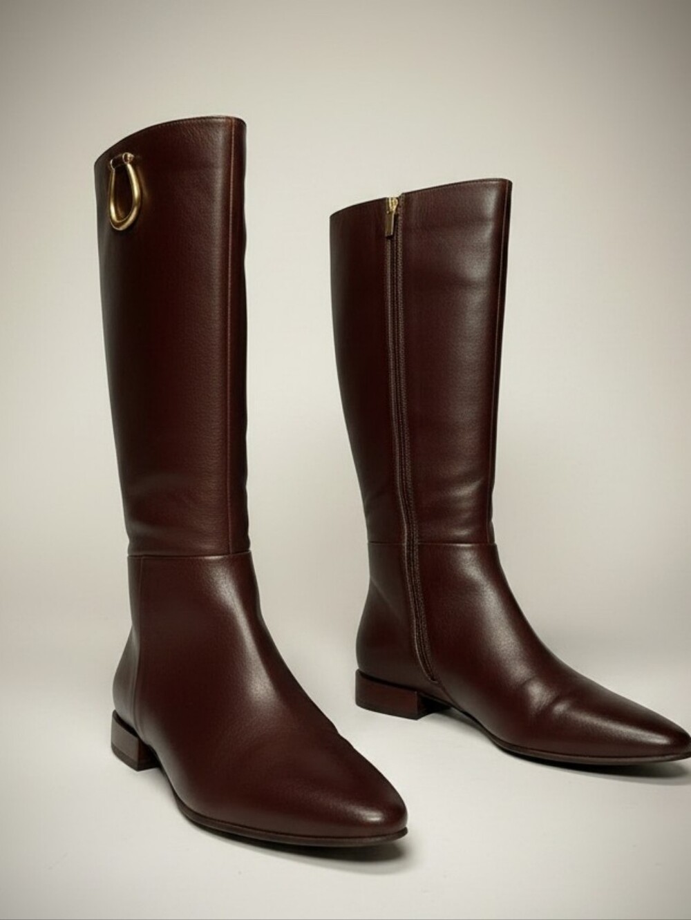 Naturalizer Carella Knee High Leather Boots Black Size 11 Wide Calf Riding Chic